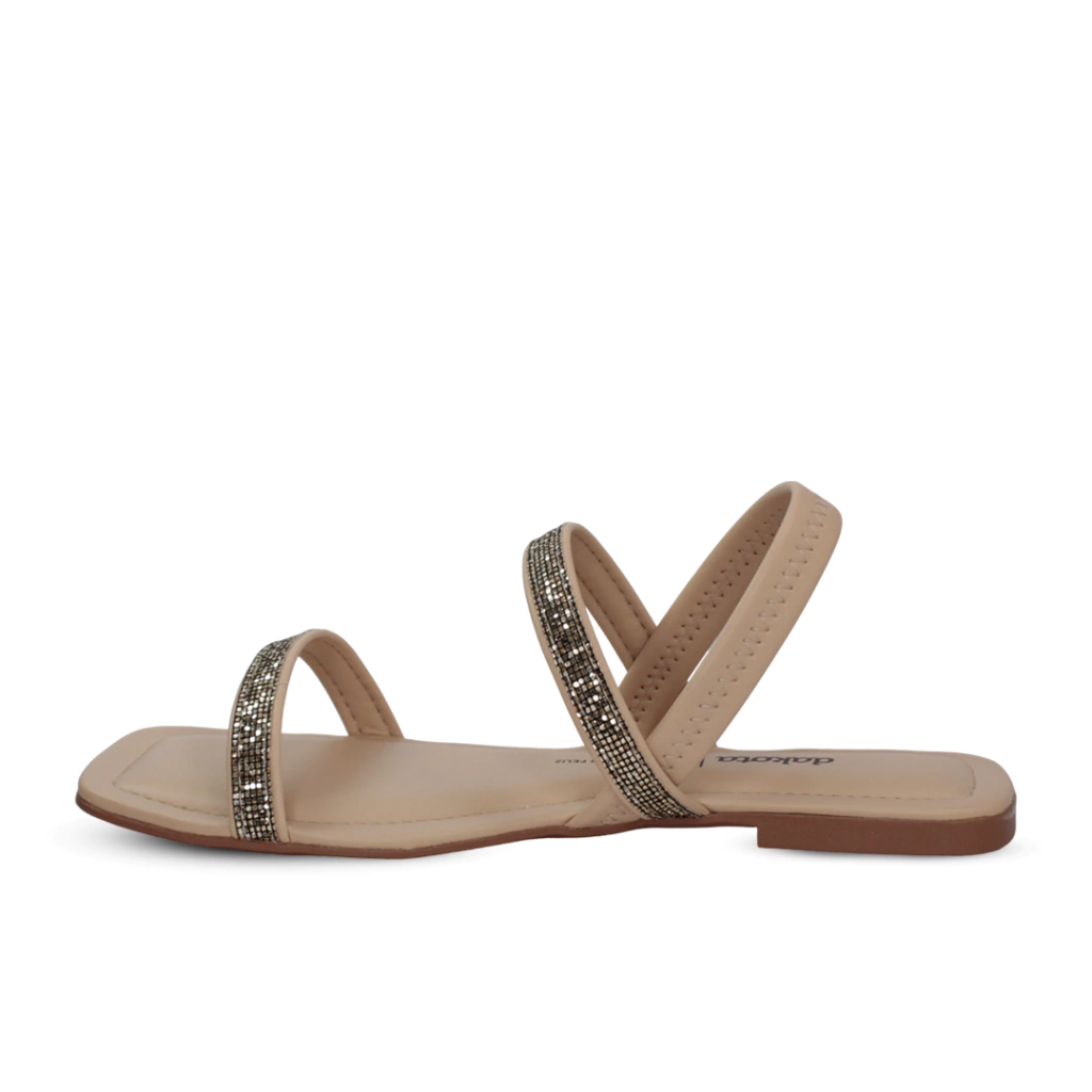 Sandália Dakota Napa Rives Gliter Elástic Feminina Bege - comprar online