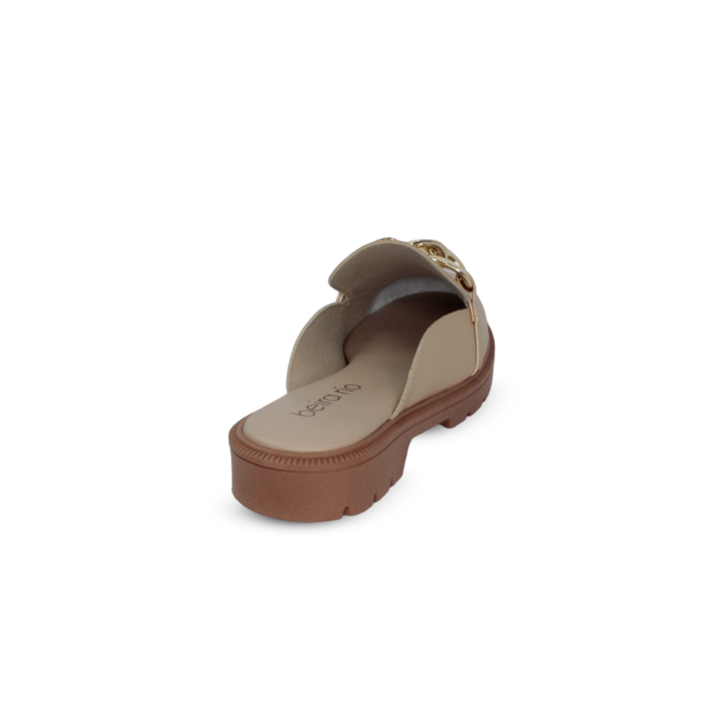 Sapato Mule Beira Rio Napa London Feminino Dourado -  Marsol Calçados 