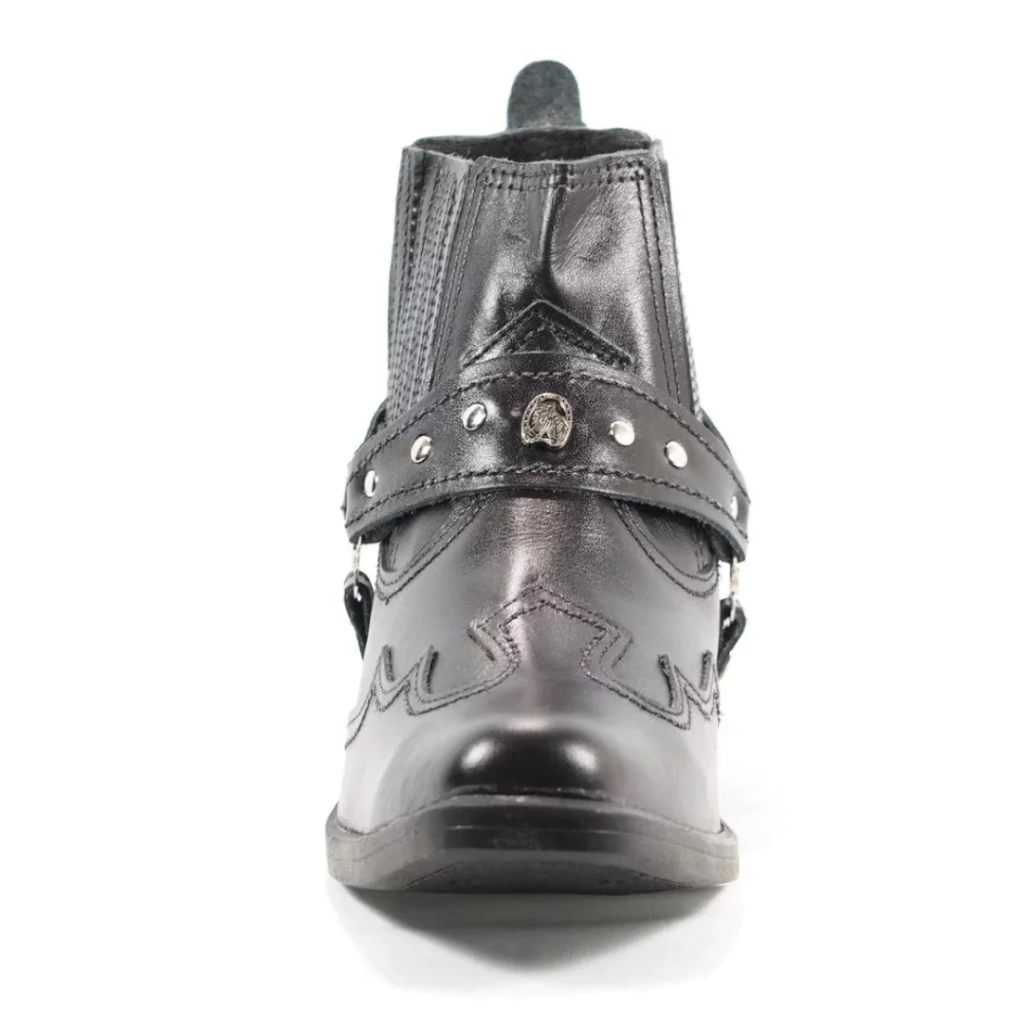 Bota Vaquejada Country Couro Masculina Preta na internet