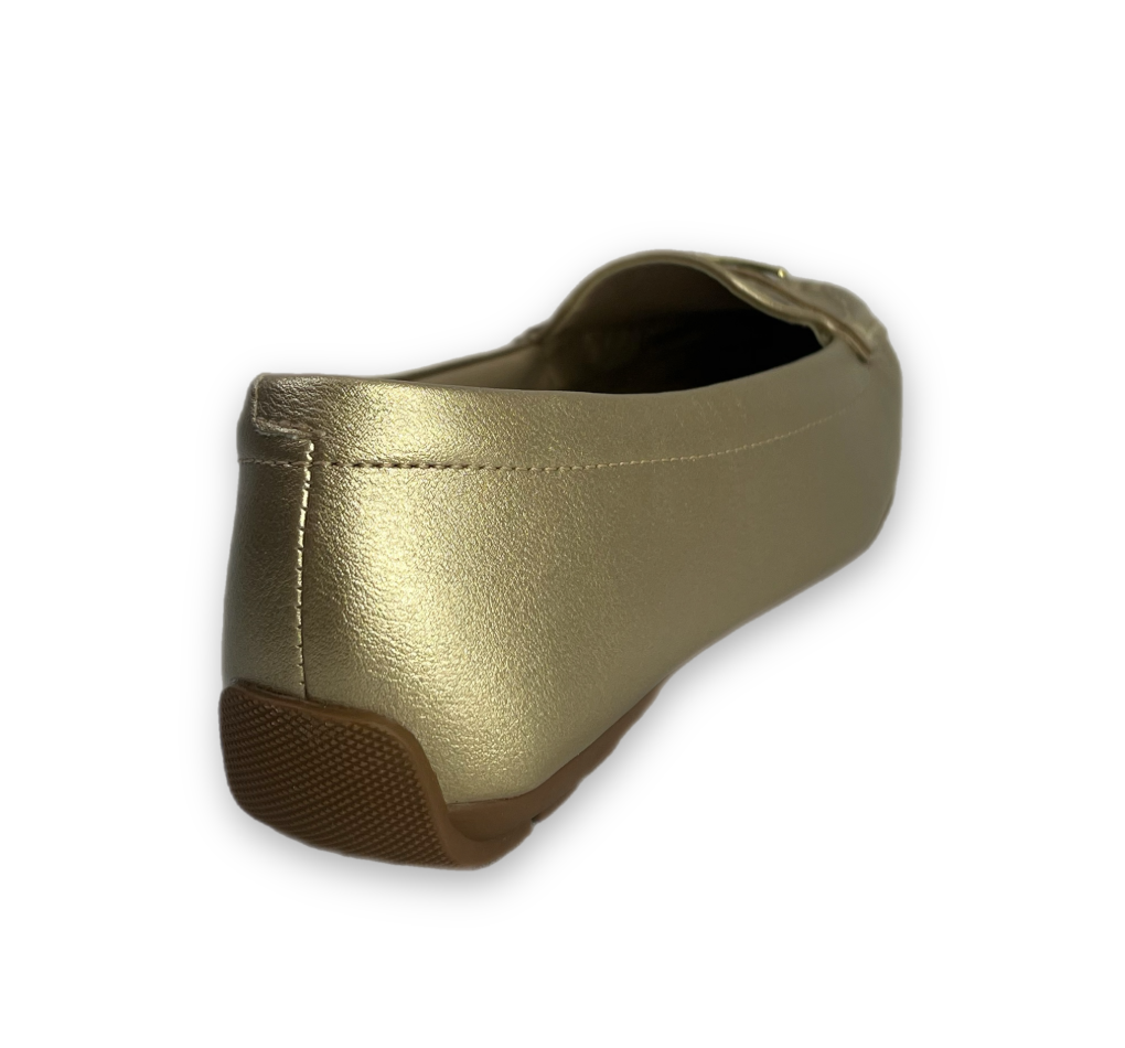 Sapato Modare Mocassim Napa Viena Feminino Dourado -  Marsol Calçados 