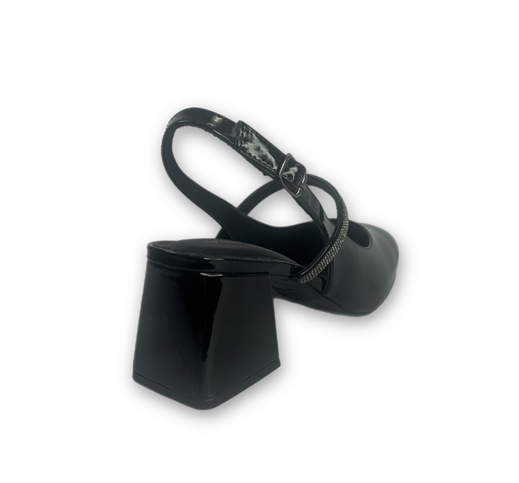 Sapato Mary Jane Via Marte VernizFeminino Preto -  Marsol Calçados 