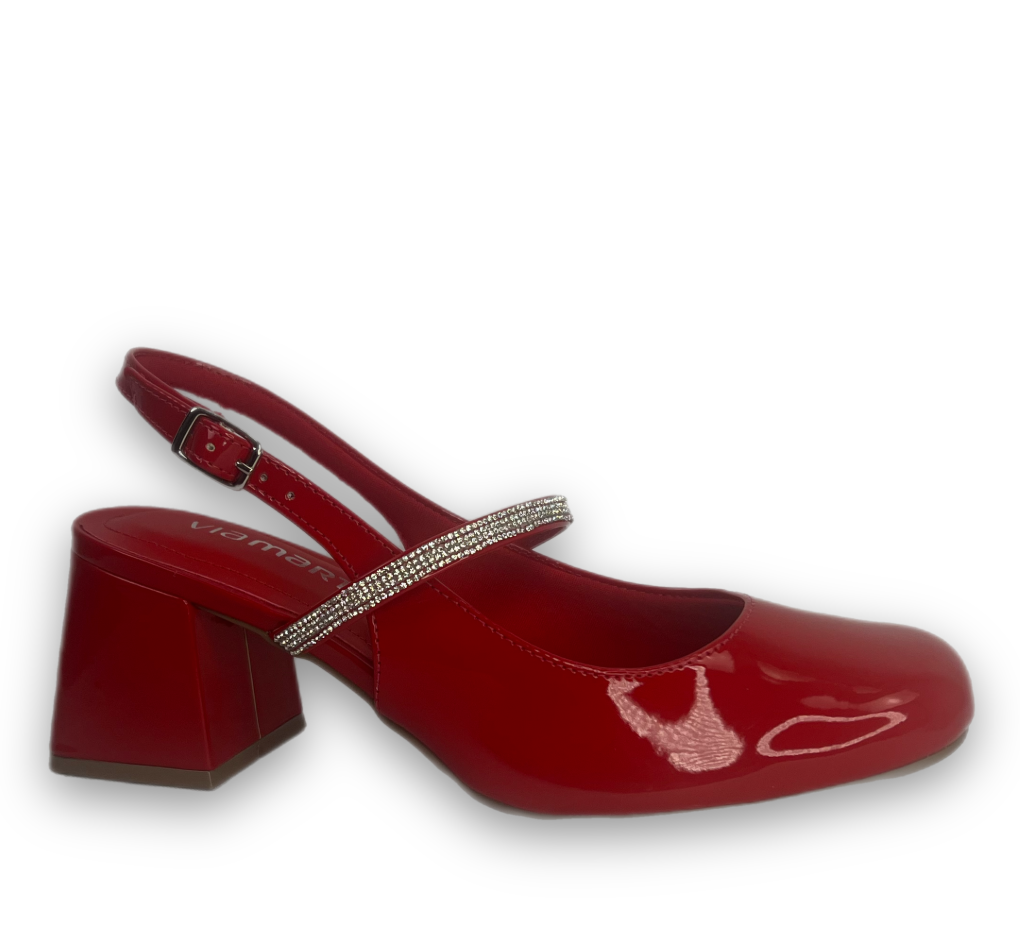 Sapato Mary Jane Via Marte Verniz Feminino Vermelho