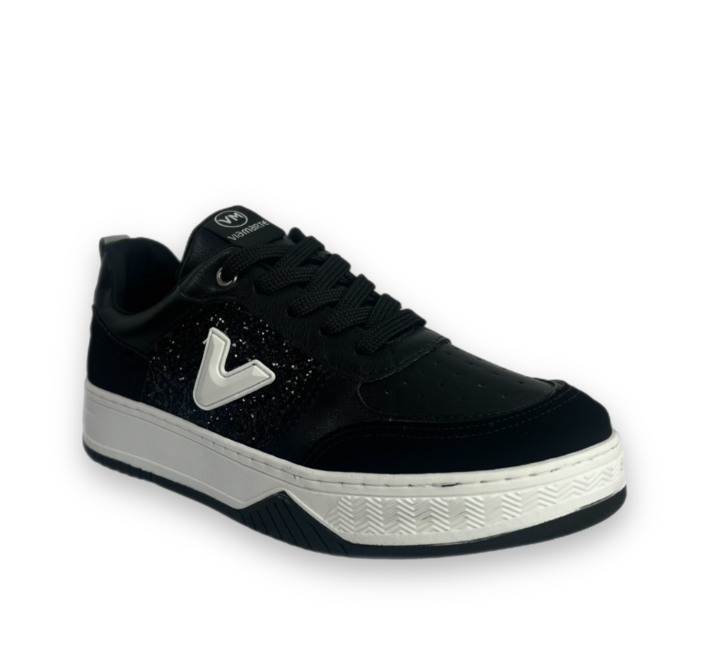 Tênis Via Marte Casual Nobuck Napa Maxi Gliter Femimino Preto na internet