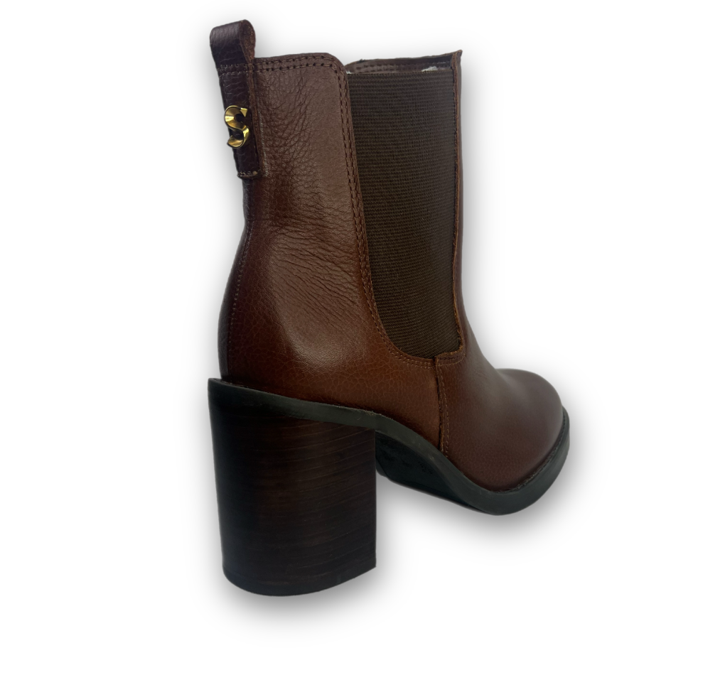 Bota Parô Solis Confort Couro Feminina Conhaque -  Marsol Calçados 