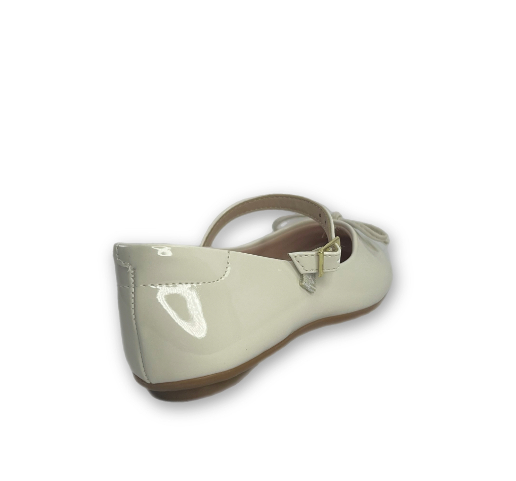 Sapatilha Molekinha Verniz Premium Menina Branco Off -  Marsol Calçados 