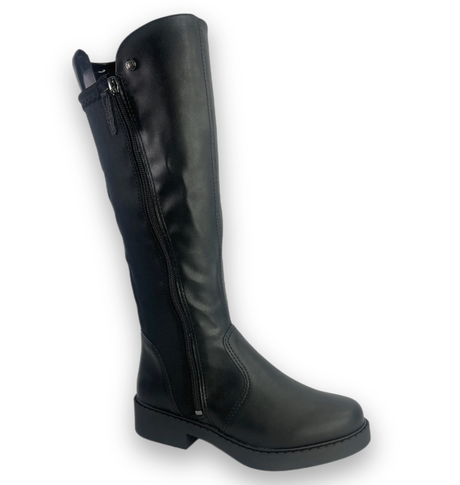 Bota Pink Cats Cano Longo Napa Berteli Menina Preta