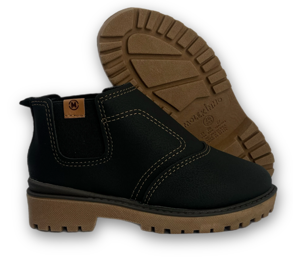 Bota Molekinho Baby Napa Floater Rustico Menino Preto - loja online