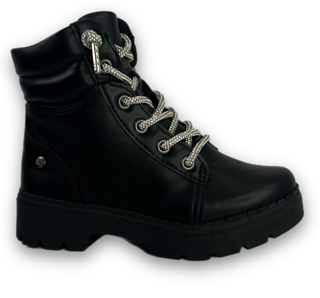 Bota Coturno Pink Cats Napa Berteli Menina Preto
