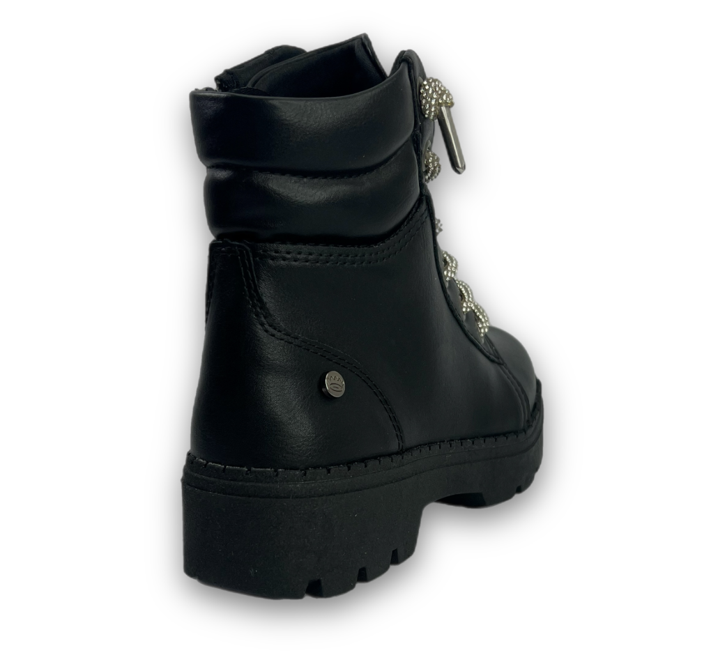 Bota Coturno Pink Cats Napa Berteli Menina Preto -  Marsol Calçados 
