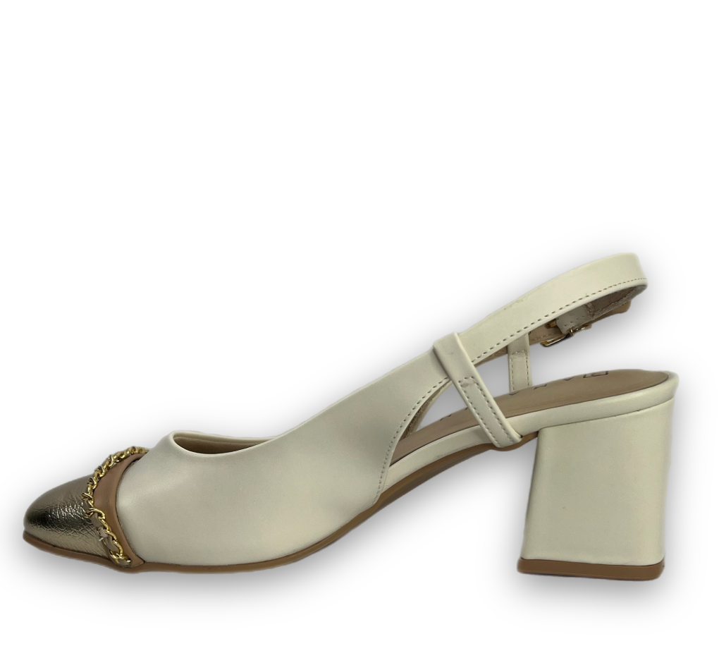 Sapato Ramarim Chanel Napa Floater Metal Feminino Creme - comprar online