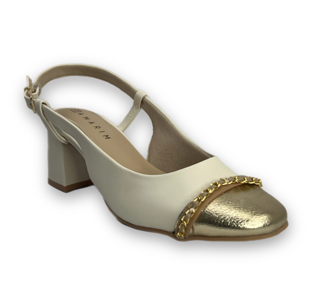 Sapato Ramarim Chanel Napa Floater Metal Feminino Creme na internet