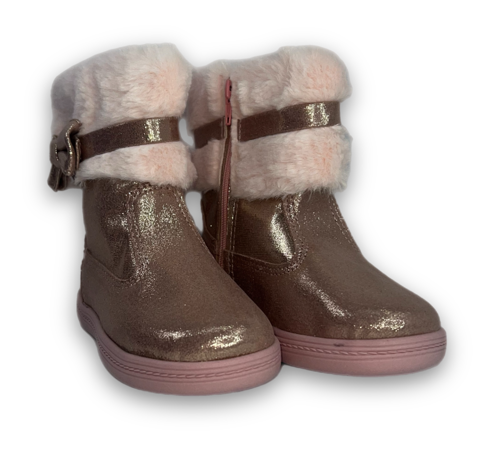 Bota Molekinha Baby Camurça Metal Glam Menina Rosa - loja online