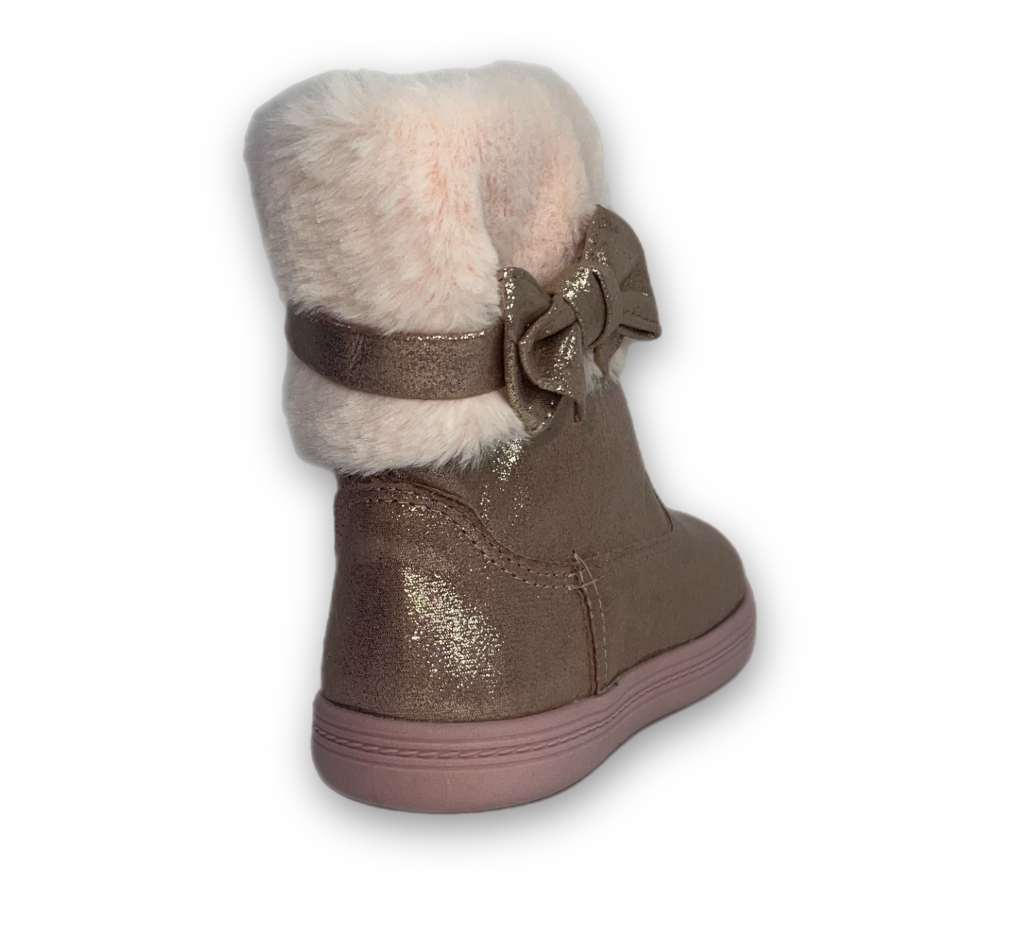Bota Molekinha Baby Camurça Metal Glam Menina Rosa -  Marsol Calçados 