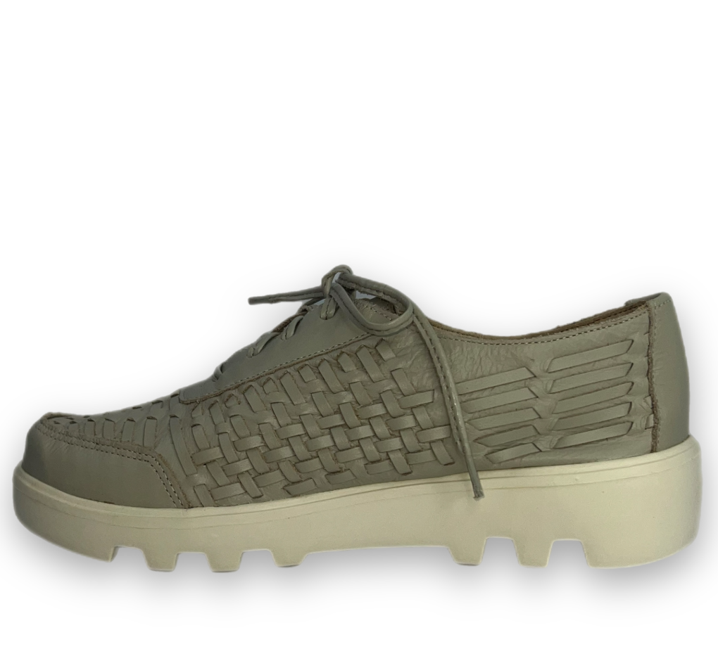 Sapato Rio De Luz Couro Trançado Feminino Bege - comprar online