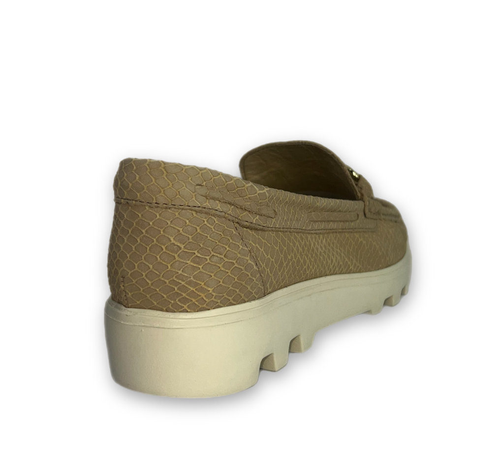 Sapato Rio De Luz Mocassim Couro Feminino Nude -  Marsol Calçados 