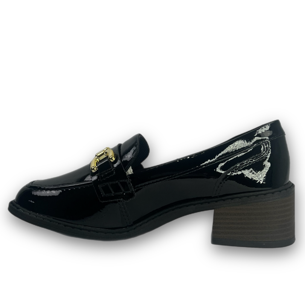 Sapato Dakota Mocassim Napa Louviere Verniz Feminino Preto - comprar online