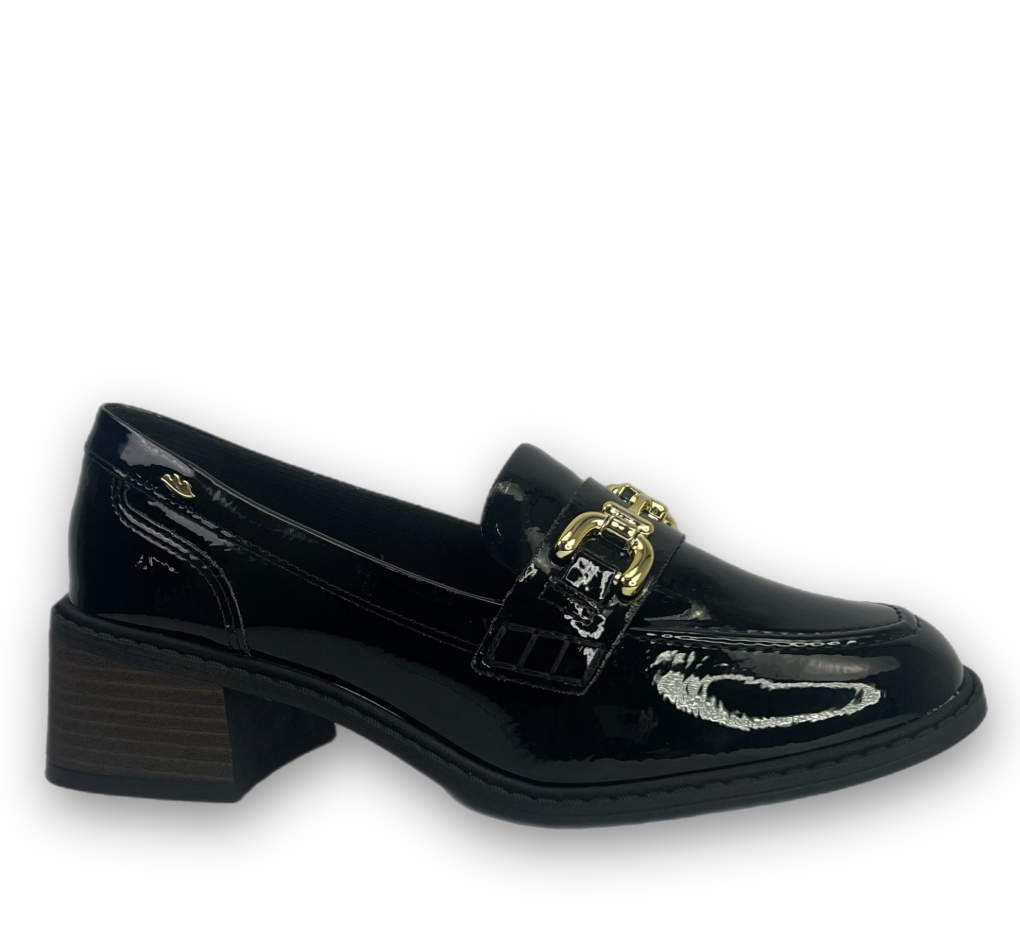 Sapato Dakota Mocassim Napa Louviere Verniz Feminino Preto