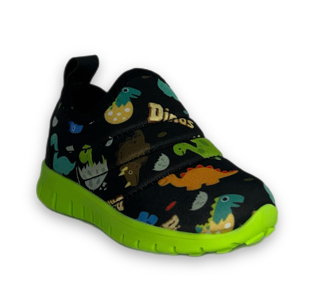 Tênis Guimi Baby Slip On Lycra Dinossauros Menino 536 Preto na internet