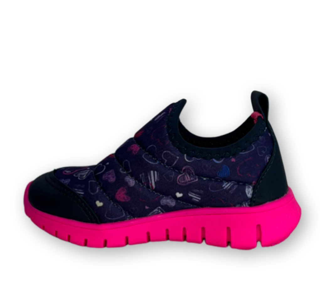 Tênis Guimi Baby Slip Lycra Corações Menina Marinho - comprar online