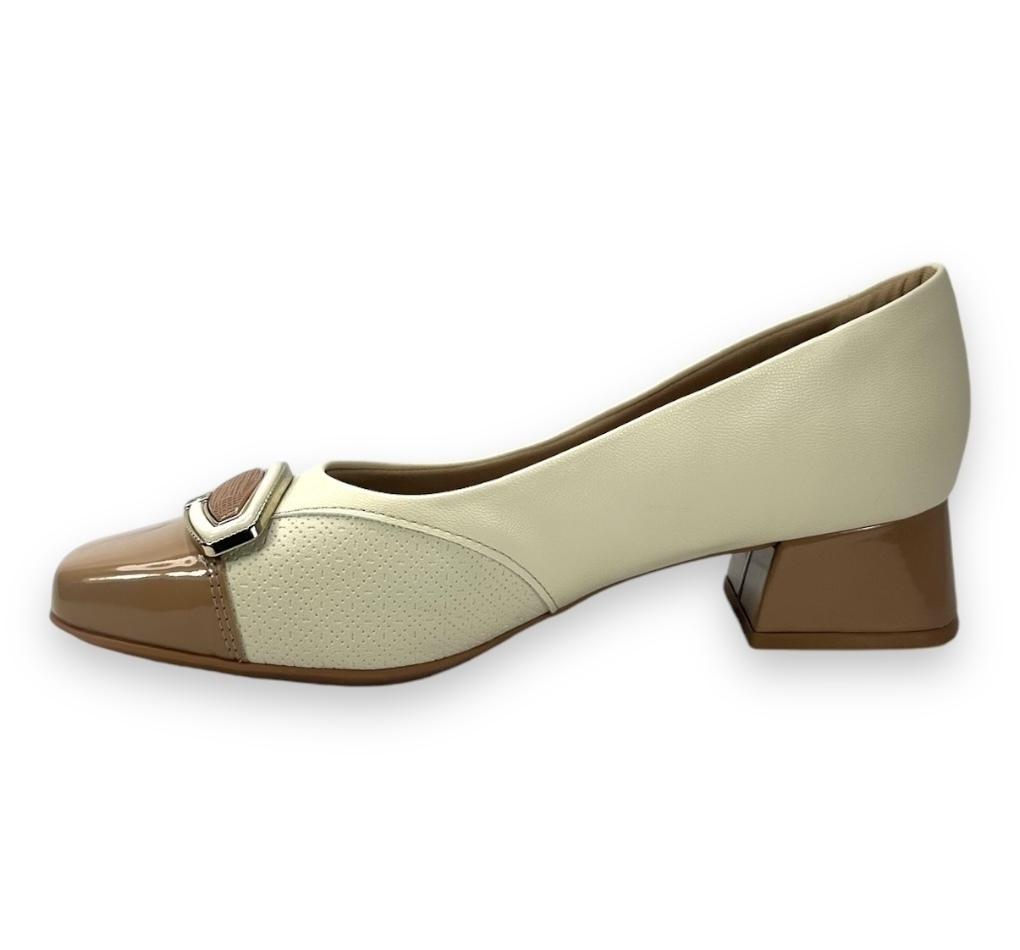 Sapato Piccadilly Napa Stretch Soft Clás Feminino Branco Off - comprar online