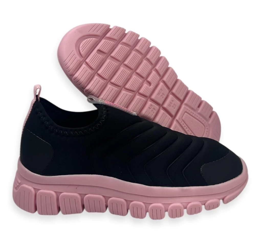 Imagem do Tênis Novopé Slip On Lycra Plus Menina Preto