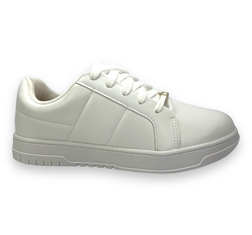 Tênis Casual Vizzano Napa Pele Strech Feminino Branco