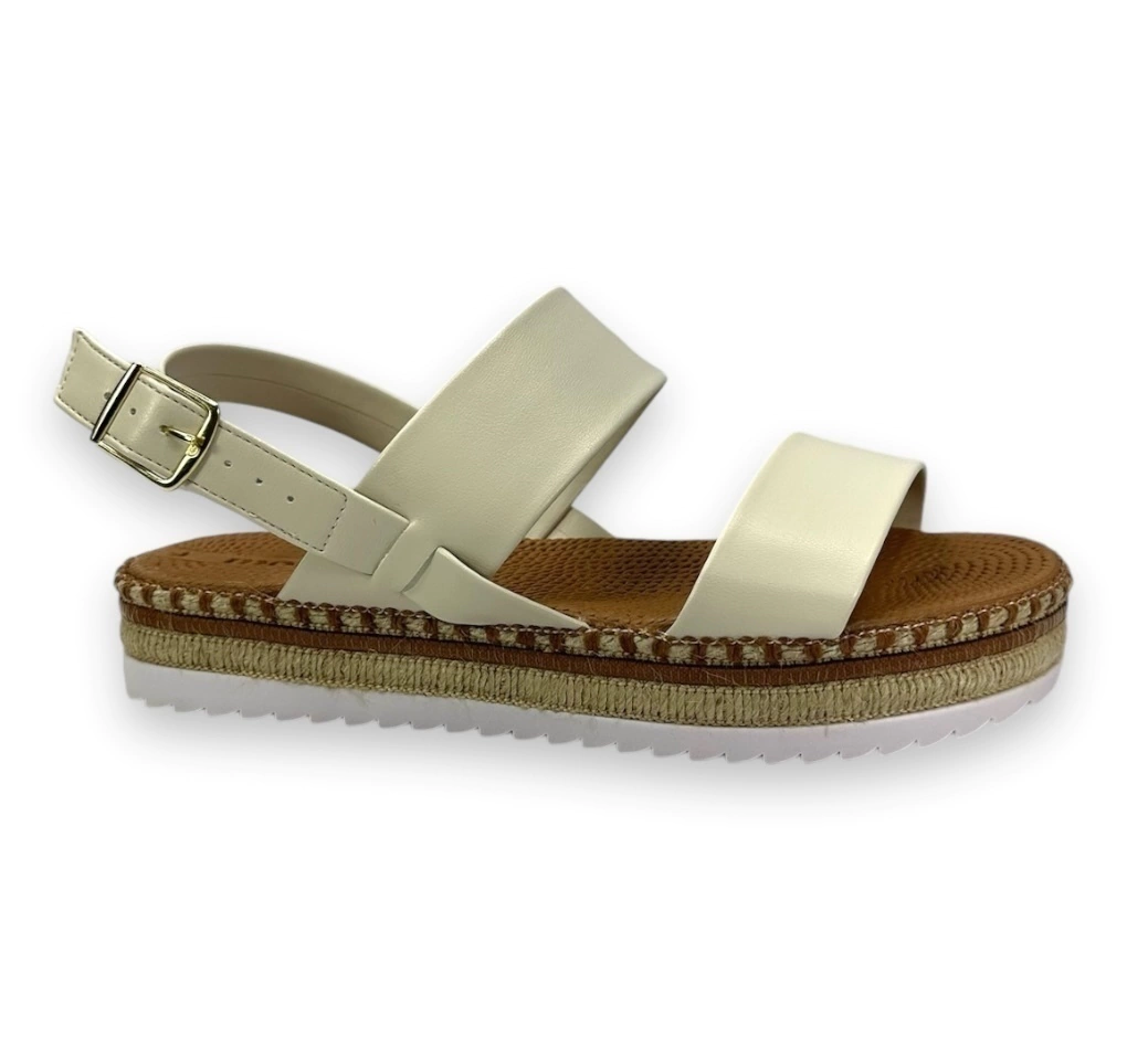 Sandália Moleca Tira Larga Napa Turim Feminina Branco