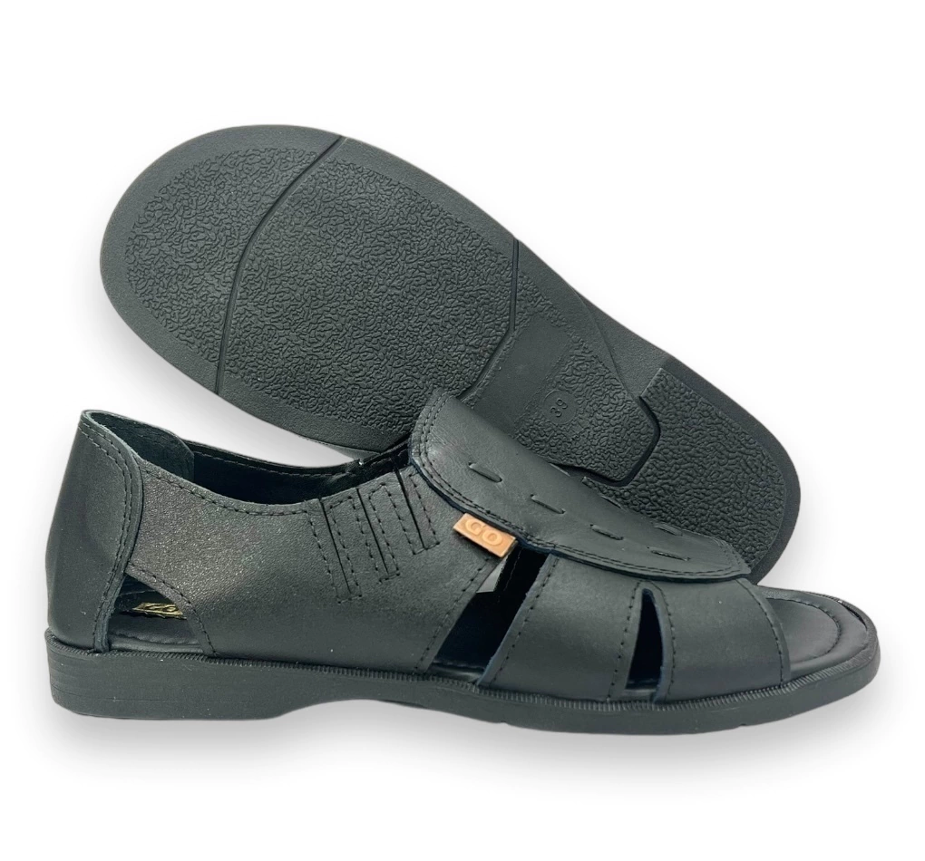 Sandália Goerke De Motorista Em Couro Masculina Preta - loja online