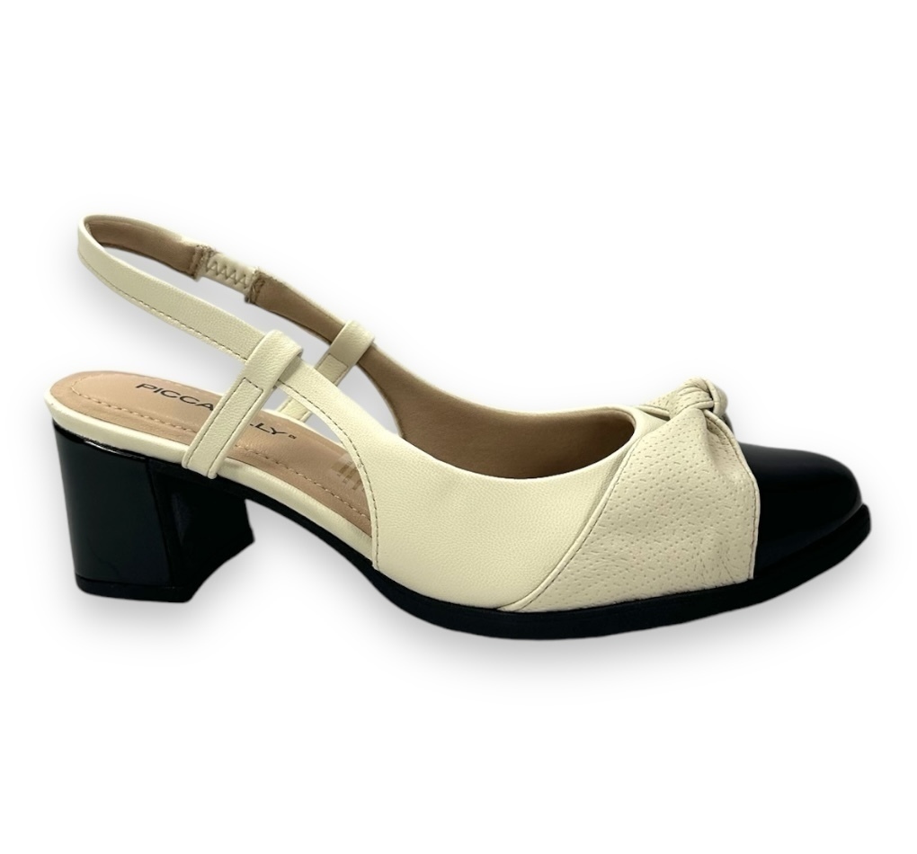 Sapato Piccadilly Cont Napa Stretch Soft Feminino Branco Off