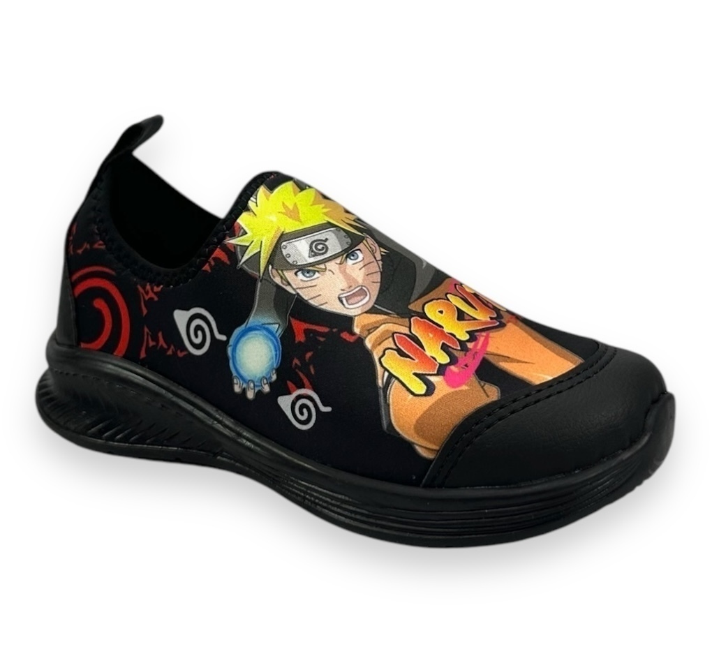 Tênis Guimi Slip On Lycra Calce Fácil Naruto Menino Preto na internet