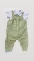Conjunto jardineira e body bebê menino