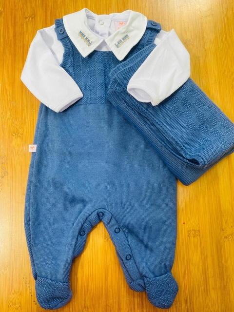 Saida de maternidade em tricô bebê menino