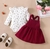 Conjunto jardineira bebê menina