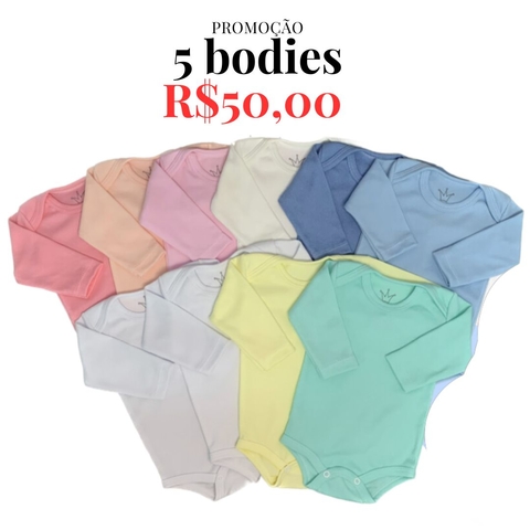 Kit Body manga longa 5 peças