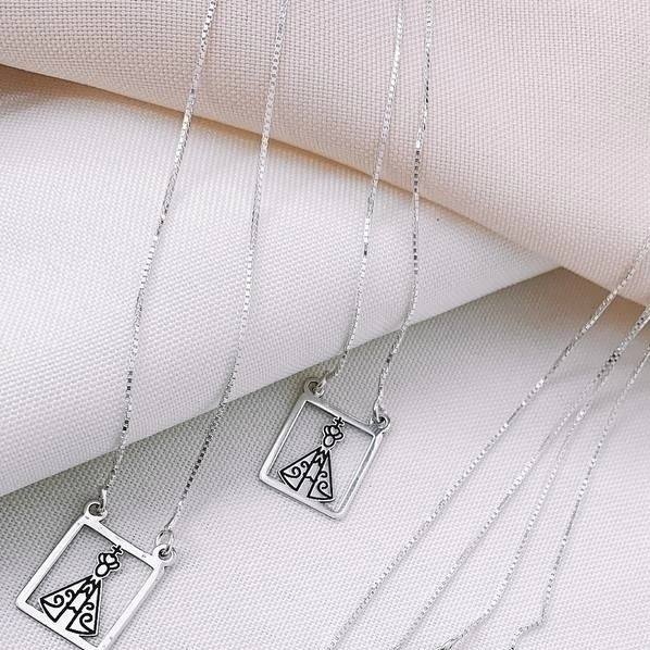 Colar Escapulário Nossa Senhora Aparecida (70cm)