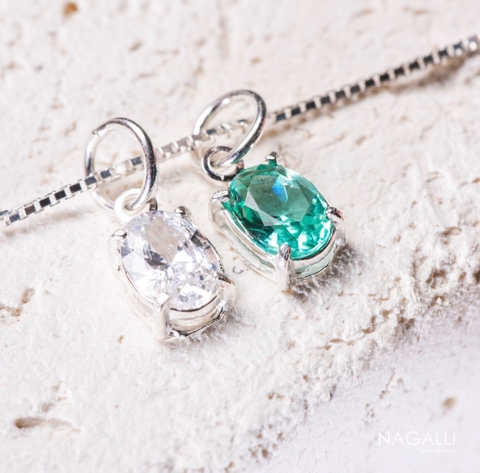 PINGENTE OVAL PRATA 925