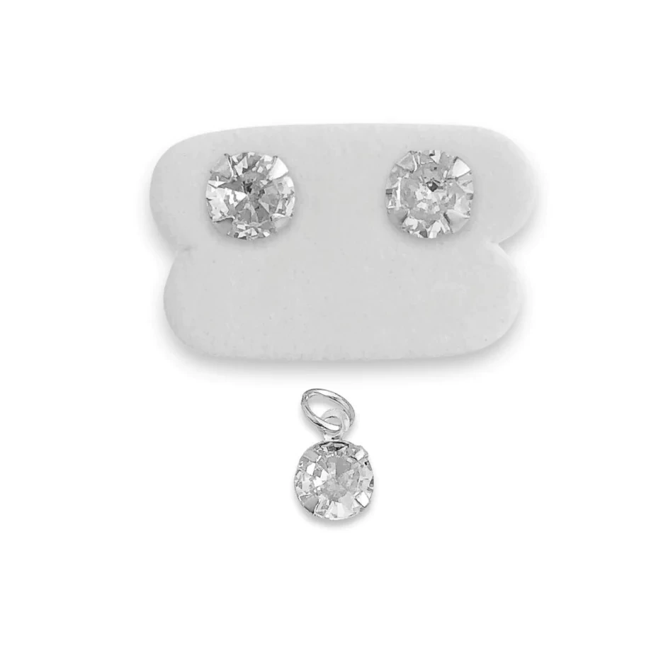 Conjunto Redondo com Zircônia - Prata 925, Elegância Atemporal