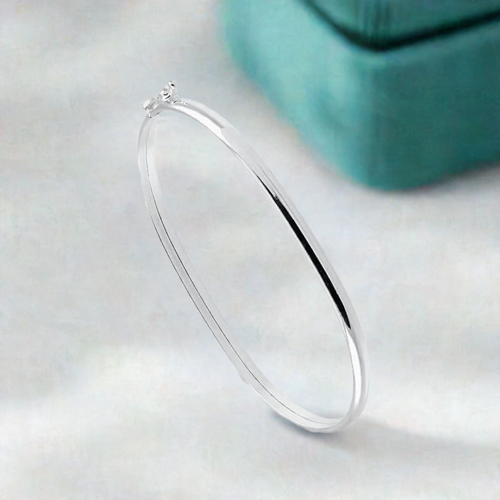 Bracelete Meia Cana Prata 925 - 4mm, 64,5mm Diâmetro