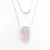 Colar Corrente Grumet Prata 925 com Pingente Quartzo Rosa Bruto (60cm)
