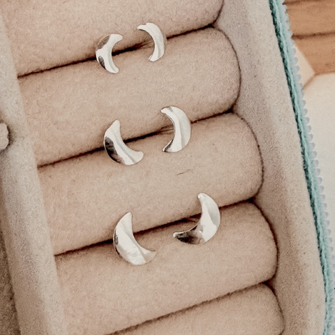 Trio de Brincos Lua em Prata 925 – Delicadeza, Simbolismo e Estilo - comprar online