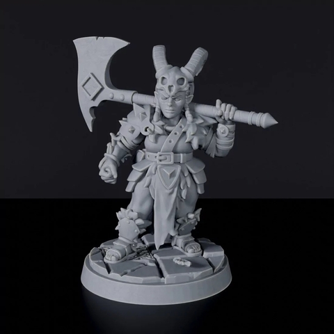 Miniatura Dwarf Barbarian Female - 05
