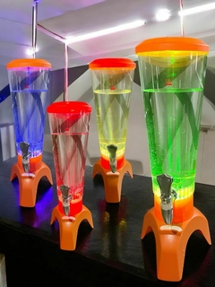 Dispensador de cerveza con bocina, 3 litros con grifo, barril de jugo, barril de cola, contenedor de cerveza de barril de celebridades, luminoso