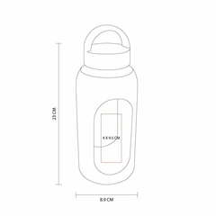 Imagen de Cilindro de vidrio con manga de silicón 800ml IDARA