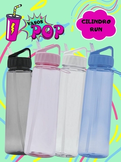 Cilindro con tapa que incluye asa y popote de 900ml VAND
