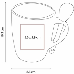Imagen de Taza de cerámica de 11oz con cuchara MOFFY