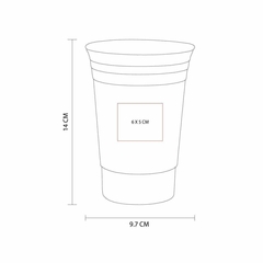 Vaso de doble pared de plástico interior blanco FIESTA - tienda en línea