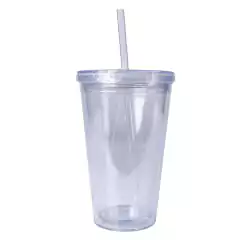 Vaso de doble pared de plástico con popote EMBASSY en internet