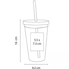 Vaso de doble pared de plástico con popote EMBASSY