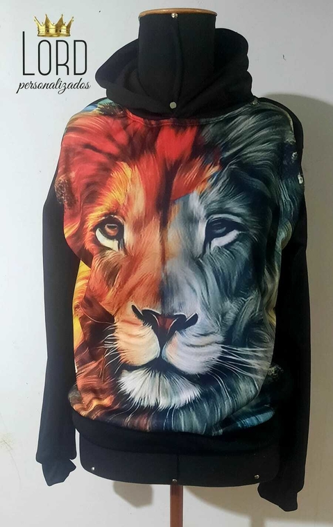 Casaco Fechado / Moletom / LEÃO ARTE 01 - preto