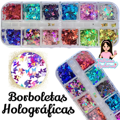 Estojo Borboletas Holográficas
